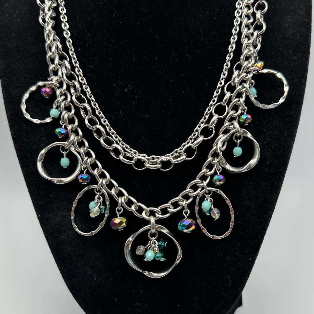 New Directions Nwt Rings Of Color Multi-Strand Necklace 20$